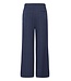 ICHI IHKATE Pinelle Wide Pant Dark Blue – Wijde krijtstreepbroek met strikceintuur
