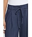 ICHI IHKATE Pinelle Wide Pant Dark Blue – Wijde krijtstreepbroek met strikceintuur