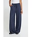 ICHI IHKATE Pinelle Wide Pant Dark Blue – Wijde krijtstreepbroek met strikceintuur