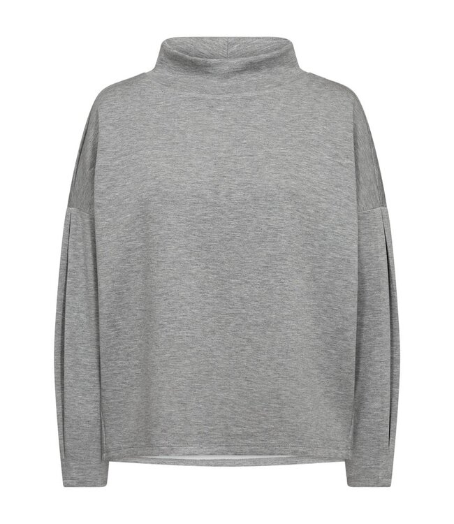 Freequent FQBRODY Sweatshirt Medium Grey Melange – Zachte loose fit pull met hoge hals