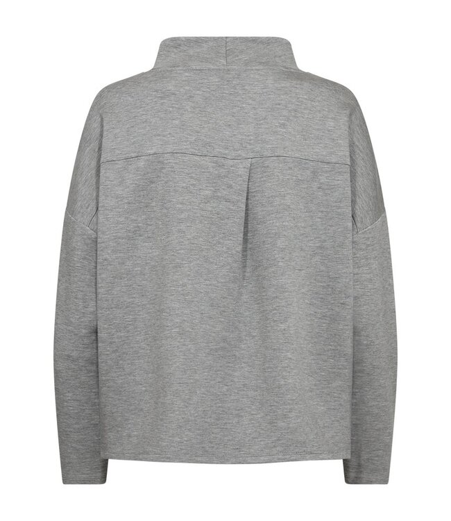 Freequent FQBRODY Sweatshirt Medium Grey Melange – Zachte loose fit pull met hoge hals