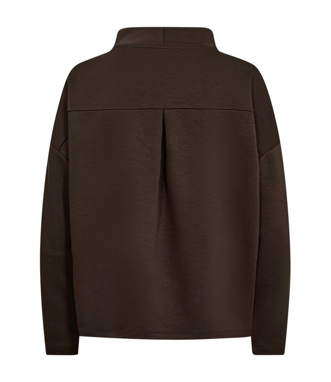 Freequent FQBRODY Sweatshirt Mole – Donkerbruine loose fit pull met hoge hals