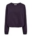 Freequent FQKAMELA Pullover Nightshade – Donkerpaarse sweatshirt met borduursel