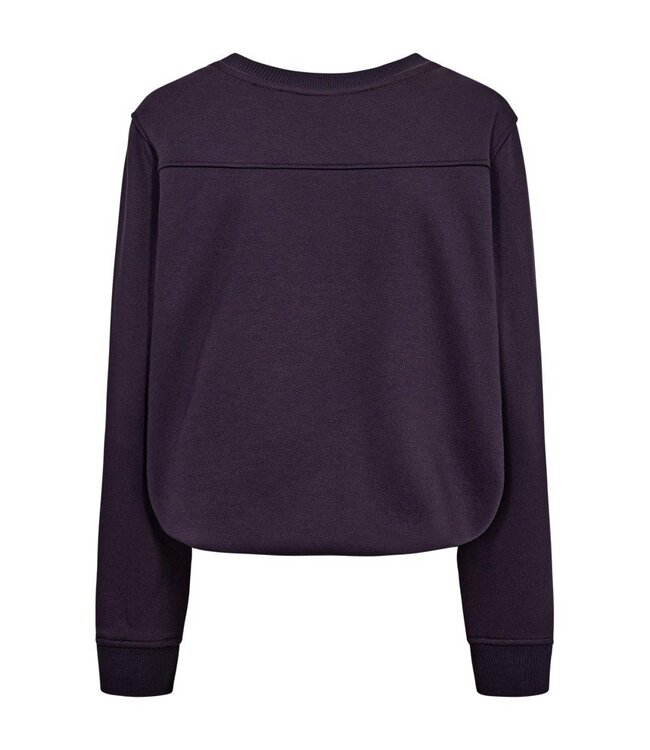 Freequent FQKAMELA Pullover Nightshade – Donkerpaarse sweatshirt met borduursel
