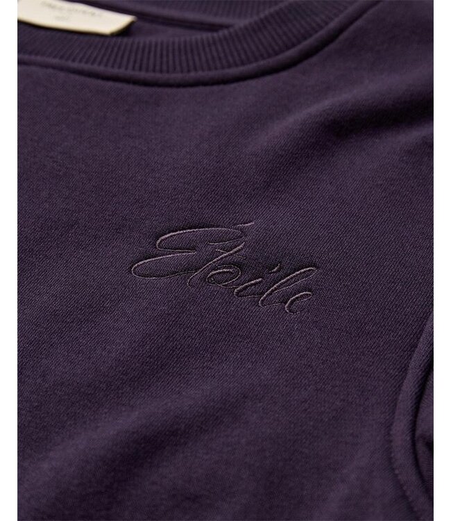 Freequent FQKAMELA Pullover Nightshade – Donkerpaarse sweatshirt met borduursel