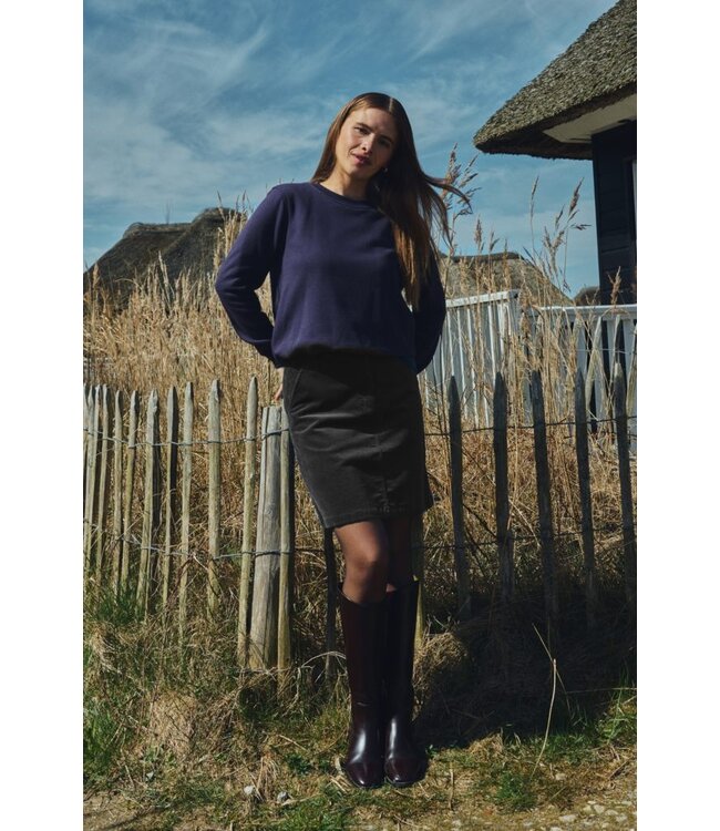 Freequent FQKAMELA Pullover Nightshade – Donkerpaarse sweatshirt met borduursel