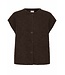 ICHI IHSARISA WA2 Vest Coffee Bean – Bruin teddy vest met knopen