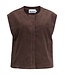 Object OBJPELLA Waistcoat Seal Brown – Bruin dames gilet in ribfluweel