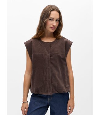 Object OBJPELLA Waistcoat - Seal Brown