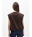 Object OBJPELLA Waistcoat Seal Brown – Bruin dames gilet in ribfluweel