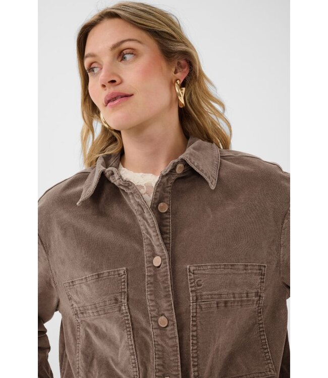 CREAM CRBrady Corduroy Shirtjacket Brown Lentil – Bruin ribfluwelen hemdjasje