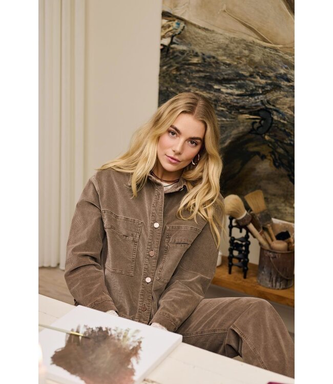 CREAM CRBrady Corduroy Shirtjacket Brown Lentil – Bruin ribfluwelen hemdjasje