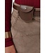 CREAM CRBrady Corduroy Pant Brown Lentil – Rechte ribfluwelen damesbroek met riem
