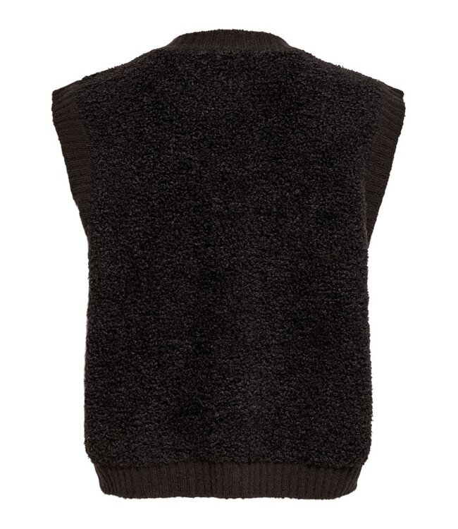 JDY JDYEIRA Life On Button Vest Chocolate Torte – Fluffy bruin damesvest met knopen