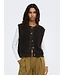 JDY JDYEIRA Life On Button Vest Chocolate Torte – Fluffy bruin damesvest met knopen