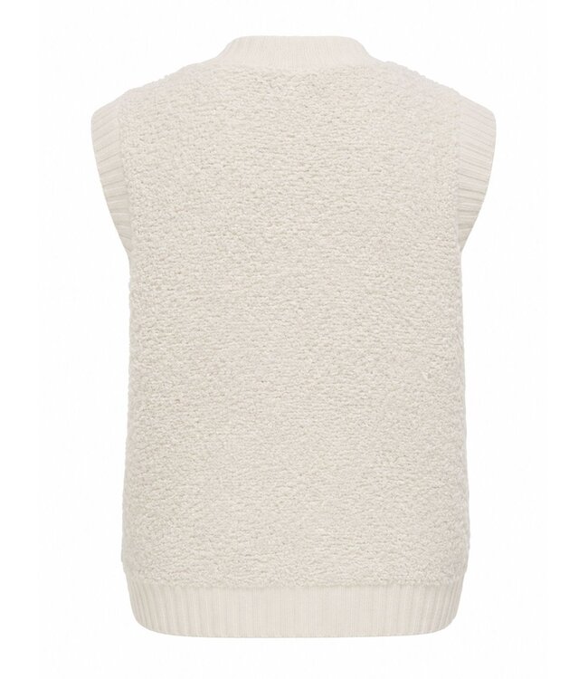 JDY JDYEIRA Life On Button Vest Birch – Fluffy ecru damesvest met knopen
