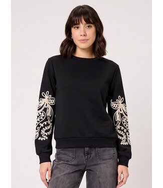 JDY JDYMESA Mindy Emb Sweat - Black