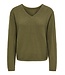 JDY JDYSTACEY Reversible Pullover Dark Olive – Groene structuurtrui met V-hals