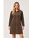 Freequent FQCORDY Dress Morel – Bruine ribfluwelen jurk met rits