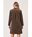 Freequent FQCORDY Dress Morel – Bruine ribfluwelen jurk met rits