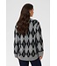 KAFFE KAsimone Knit Pullover Black/GM/White Argyle – Grijze damestrui met ruitpatroon