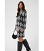 KAFFE KAsimone Knit Pullover Black/GM/White Argyle – Grijze damestrui met ruitpatroon