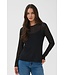 KAFFE KAallison T-Shirt Black Deep – Zwarte transparante top met lange mouwen