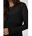 KAFFE KAallison T-Shirt Black Deep – Zwarte transparante top met lange mouwen