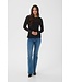 KAFFE KAallison T-Shirt Black Deep – Zwarte transparante top met lange mouwen