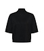 KAFFE KAlizza Argyle Pullover Black Deep – Zwarte loose fit trui met halflange mouwen