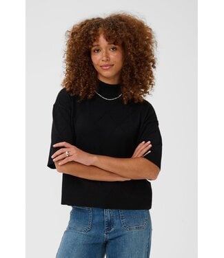 KAFFE KAlizza Argyle Pullover - Black Deep