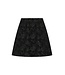 KAFFE KAcorbina Skirt Black Deep – Zwarte korte A-lijn rok met bloemenstructuur