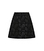 KAFFE KAcorbina Skirt Black Deep – Zwarte korte A-lijn rok met bloemenstructuur