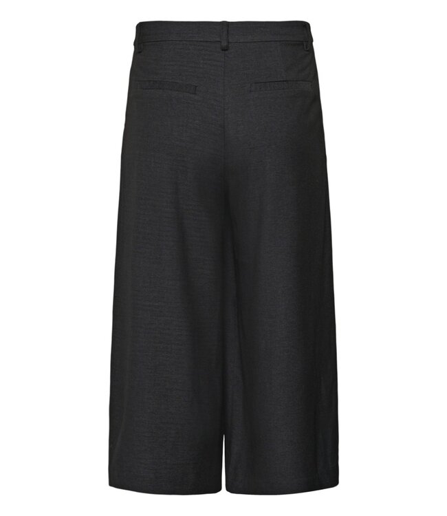 KAFFE KAgabby Culotte Pants Dark Grey Melange – Grijze damesculotte met wijde pijpen