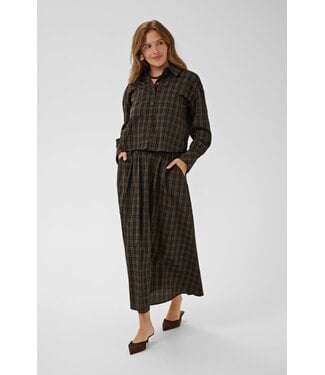 KAFFE KAhelie Skirt - Black/ Brown Check
