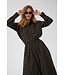 KAFFE KAhelie Skirt Black/Brown Check – Lange geruite damesrok met elastische taille