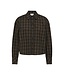 KAFFE KAhelie Check Shirt Black/Brown Check – Geruit dameshemd met boxy fit