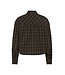 KAFFE KAhelie Check Shirt Black/Brown Check – Geruit dameshemd met boxy fit