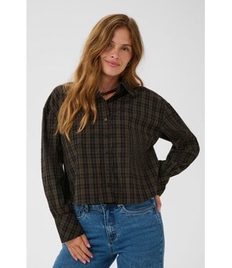 KAFFE KAhelie Check Shirt - Black/ Brown Check