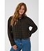 KAFFE KAhelie Check Shirt Black/Brown Check – Geruit dameshemd met boxy fit