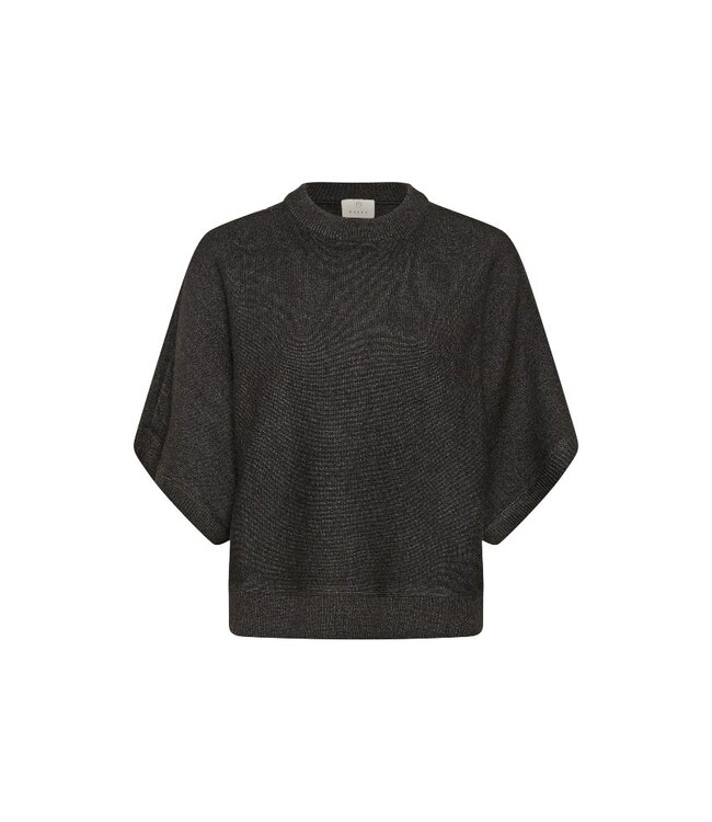 KAFFE KAbarbara Wing Pullover Dark Grey Melange – Grijze damespull met vleermuismouwen