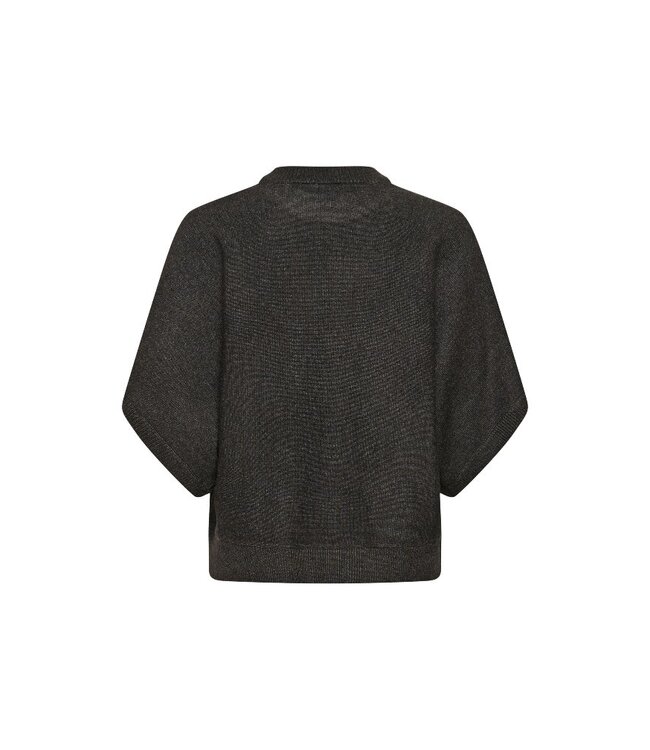 KAFFE KAbarbara Wing Pullover Dark Grey Melange – Grijze damespull met vleermuismouwen