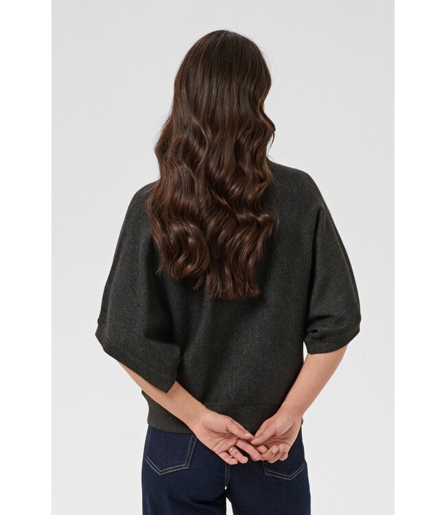 KAFFE KAbarbara Wing Pullover Dark Grey Melange – Grijze damespull met vleermuismouwen