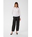 KAFFE KAarensa Barrel Pants Black Deep – Zwarte imitatieleren damesbroek