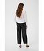 KAFFE KAarensa Barrel Pants Black Deep – Zwarte imitatieleren damesbroek