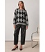 KAFFE KAsimone Knit Pullover Black/GM/White Argyle – Grijze damestrui met ruitpatroon