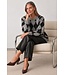 KAFFE KAsimone Knit Pullover Black/GM/White Argyle – Grijze damestrui met ruitpatroon