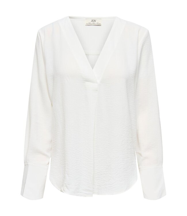 JDY JDYLION V-Neck Top Cloud Dancer – Crèmewitte damesblouse met V-hals
