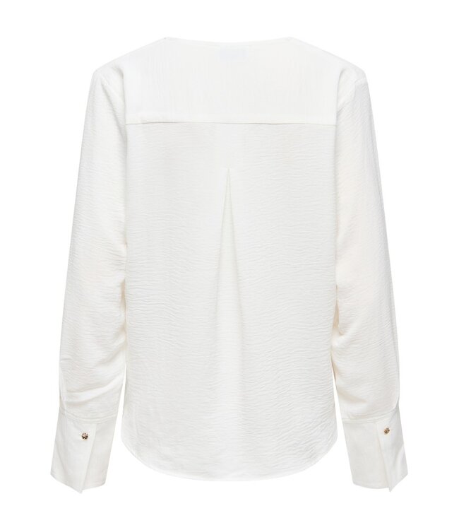 JDY JDYLION V-Neck Top Cloud Dancer – Crèmewitte damesblouse met V-hals