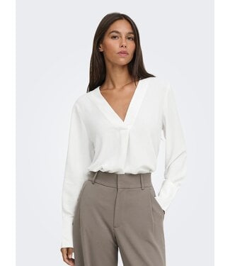 JDY JDYLION V-Neck Top - Cloud Dancer